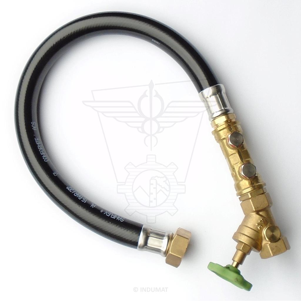Water meter connection - SANIFLEX®-AL ACS F3/4xM3/4+non-return valve+valve MxF3/4 600MM