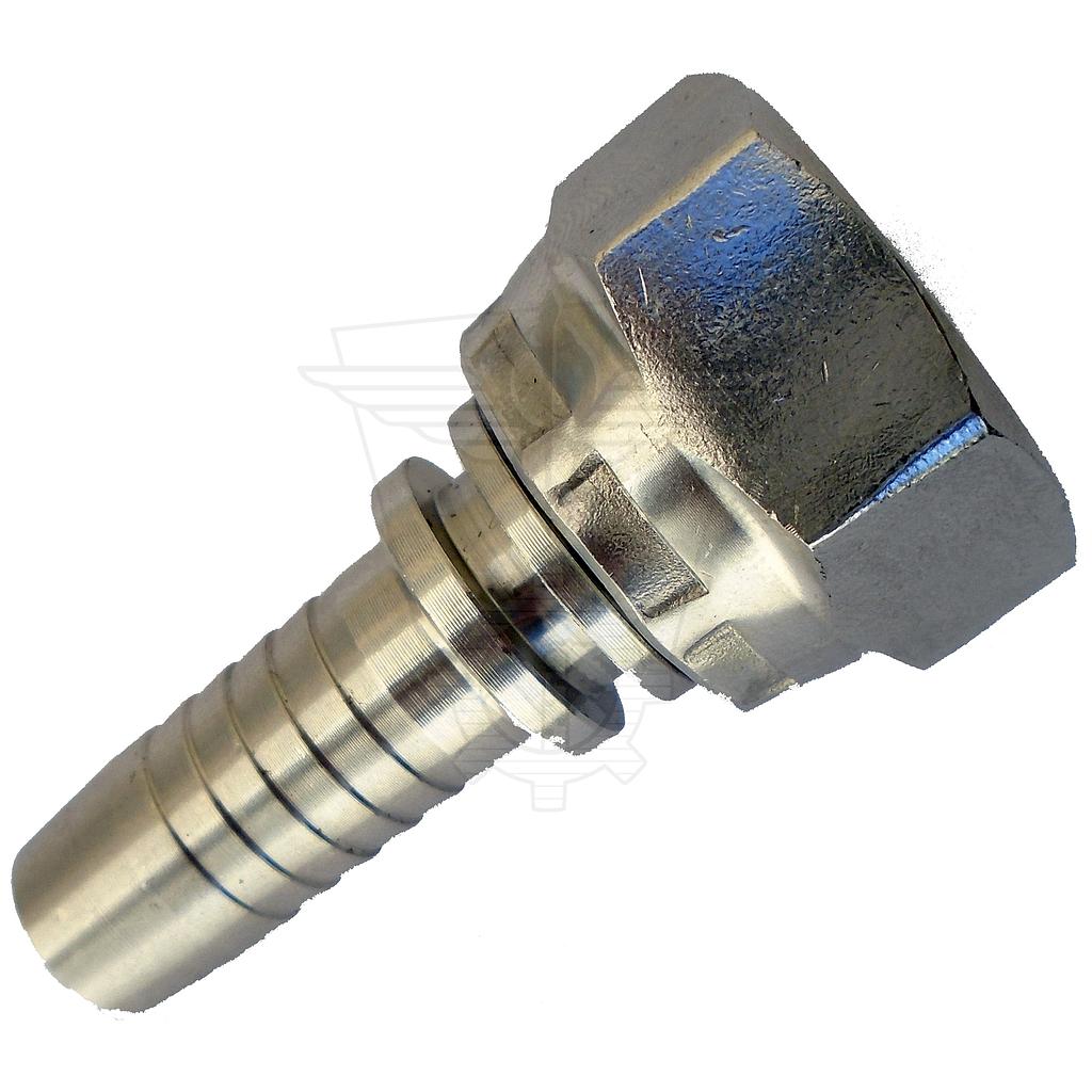 Hose fitting with flat seat nut - SS AISI316L - 304003