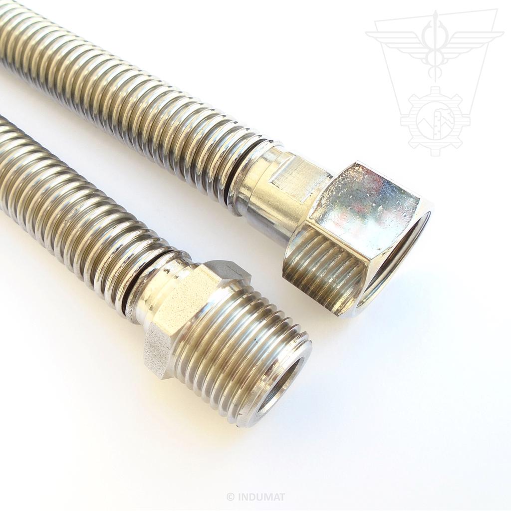 Tuyau en acier inoxydable avec raccords soudés - SANIFLEX® FULL INOX M1/2xF1/2
