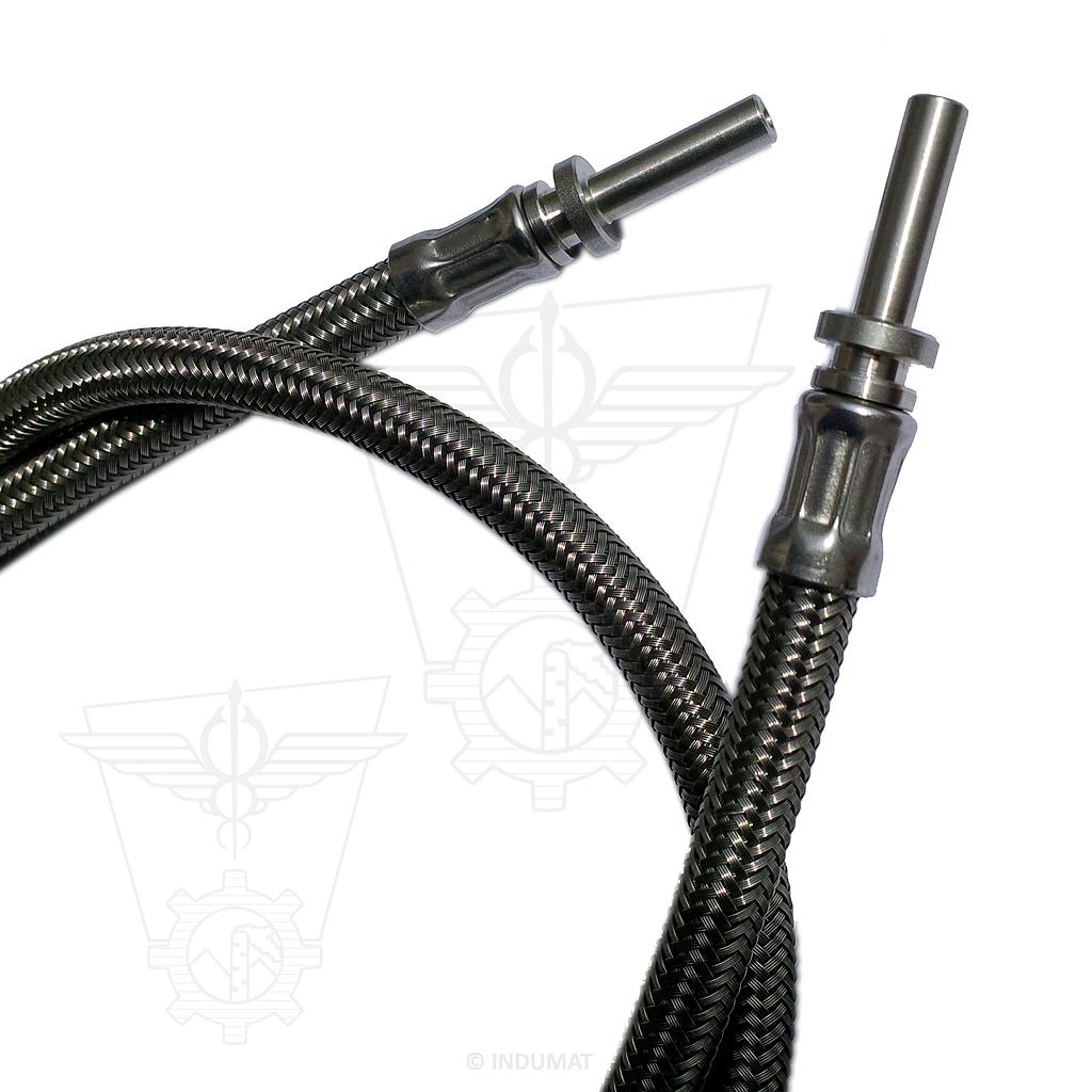 Tuyau flexible PTFE SPF DN6 D6 (AISI316L) x D6 (AISI316L) avec douilles en inox - 437SPF
