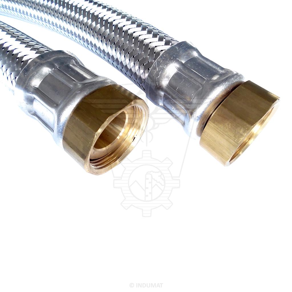 Flexibele loodgieterij- & verwarmingsslang TI20 F3/4" x F3/4" - EPDM met RvS vlecht - 4180201