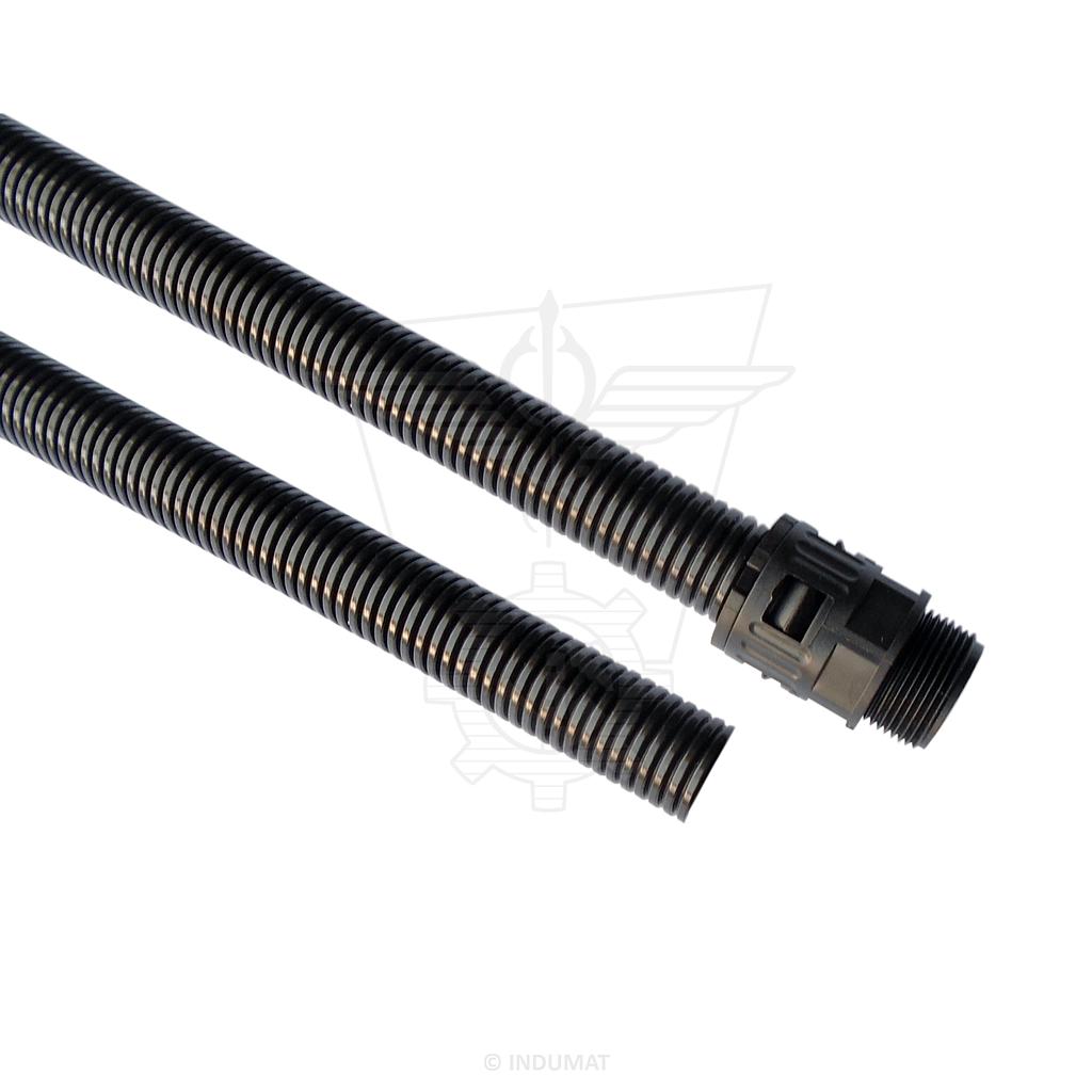 Protective hose conducted / Made of plastic: Corrugated polyamid protective flexible tubing - COR-PA6-V0 (BLACK) 