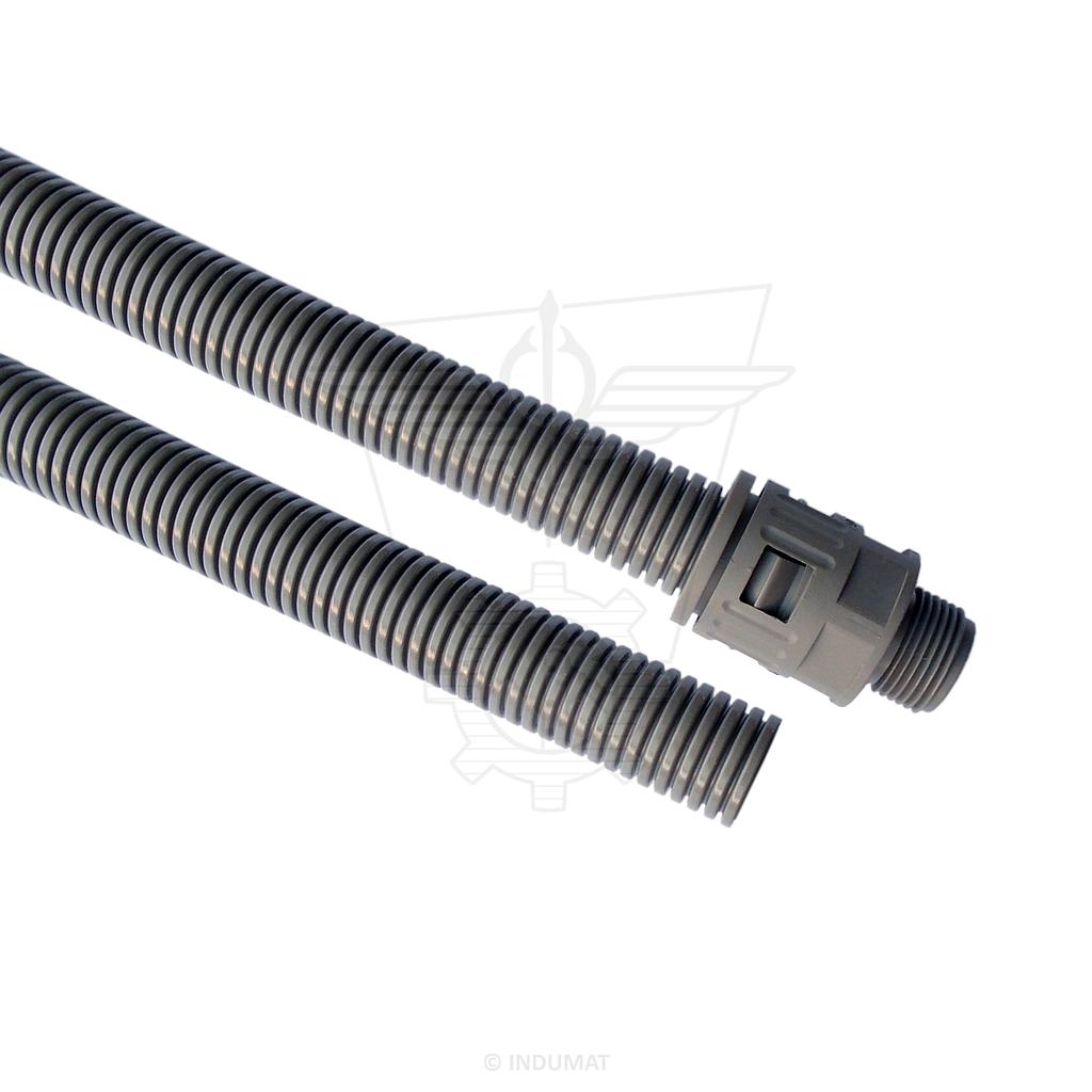 Protective hose conducted / Made of plastic: Corrugated polyamid protective flexible tubing - COR-PA6-V0 (GREY) 