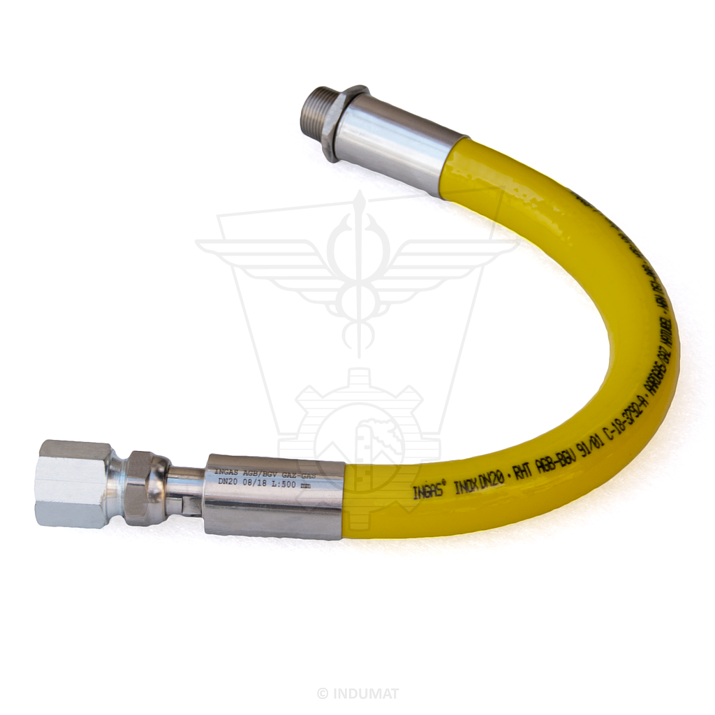 Gas hose Ingas® Inox DN25 M x F 1" - Standard AGB/BGV 91/01 - 425025