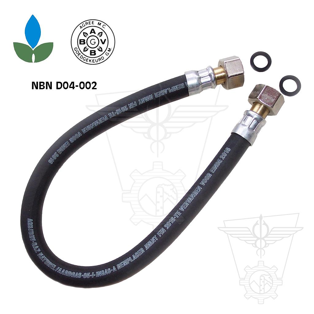 Tubo flessibile in gomma per gas INGAS® con guarnizioni - Certificato AGB/BGV - Norma NBN D04-002 - 401