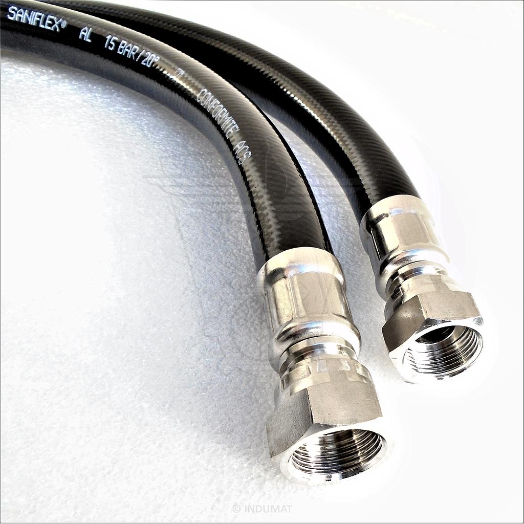 Tubo flexible para agua potable Saniflex®-AL ACS DN25 con acoplamientos de acero inoxidable AISI316L - 404025IN