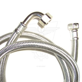 Manguera flexible EPDM con acoplamiento trenzado de acero inoxidable DN13 F x F 90° tuerca giratoria - 418013133C
