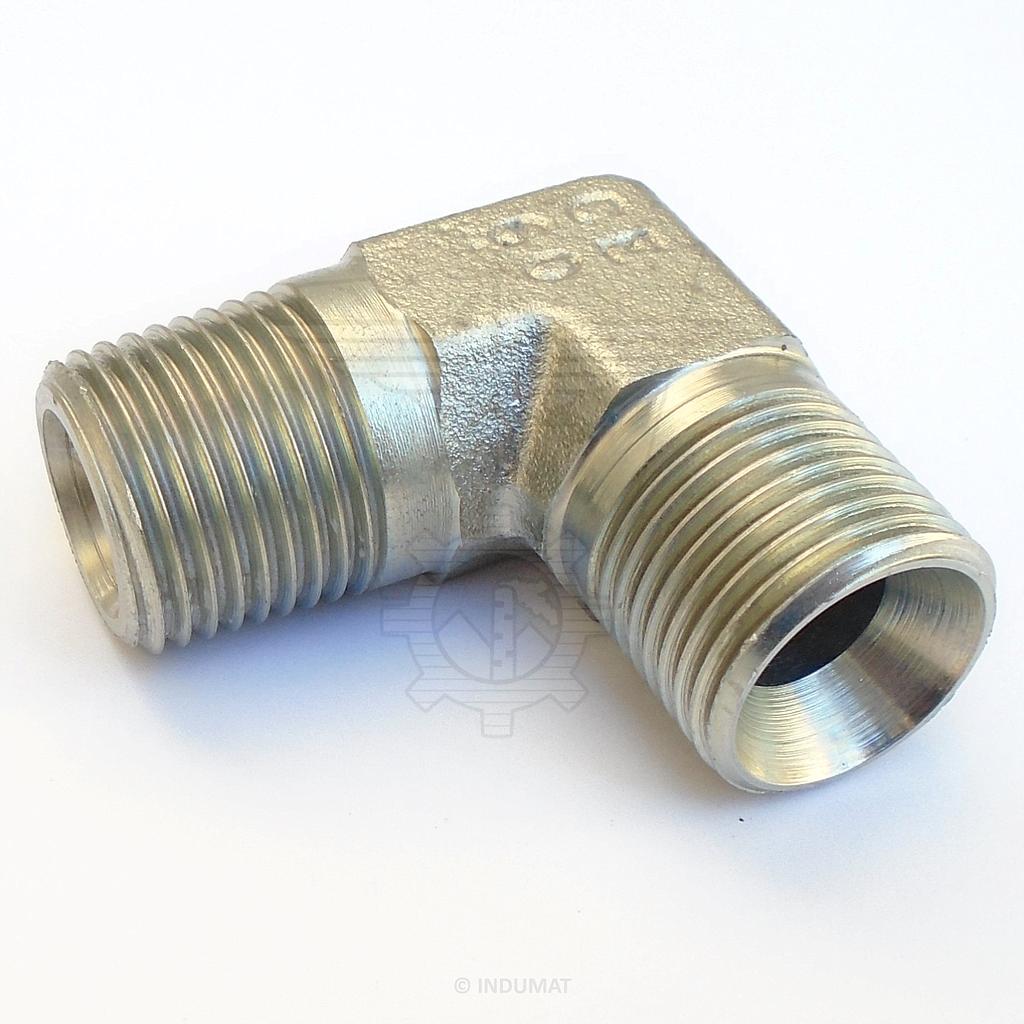 Raccord gaz INGAS® 90° - M BSP 60° x M BSP - Acier zingué - 325MMC90