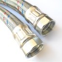 Tubo flessibile in EPDM con treccia in acciaio zincato e raccordi in acciaio zincato DN32 F5/4" x F5/4" - 4060321S (300)