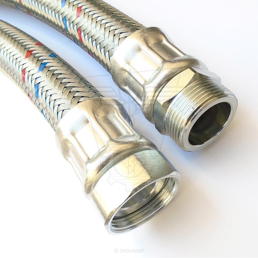 EPDM-slang met gegalvaniseerd stalen vlechtwerk en gegalvaniseerde stalen koppelingen DN32 M5/4" x F5/4" - 406032S