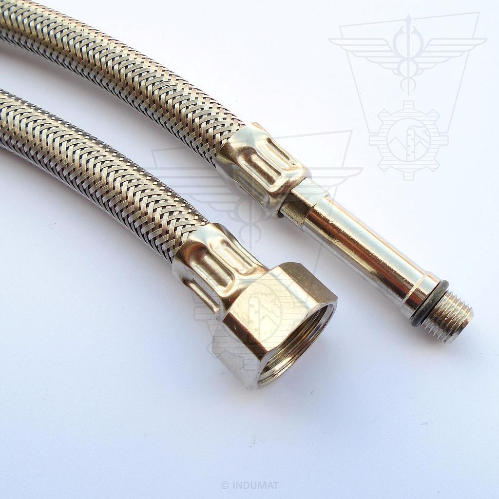 Flexible plumbing hose Saniflex® F3/8" x M10/100 (long male connection) - 403019L