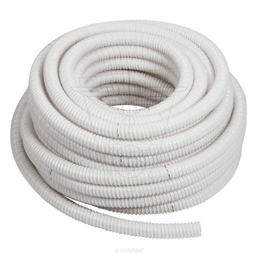 Afvoerdarm PVC wit, rol 20m - 2140020