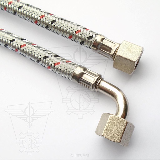 Tuyau flexible pour brûleur à mazout de chauffage F1/4" C90 x F3/8" - 40700214C90
