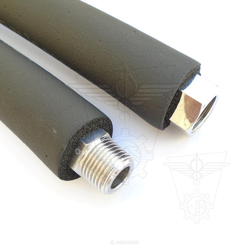 [427013...ISO9] Edelstahlschlauch mit angeschweißten Anschlüssen - SANIFLEX® FULL INOX M1/2xF1/2 mit Isolierung 9mm