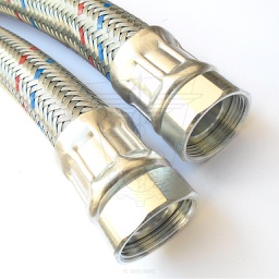 Tubo flessibile in EPDM con treccia in acciaio zincato e raccordi in acciaio zincato DN32 F5/4" x F5/4" - 4060321S