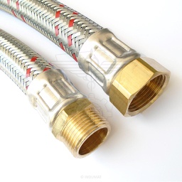 EPDM flexible hose with galvanized steel braiding and brass couplings DN20 M3/4" x F3/4" - 406020