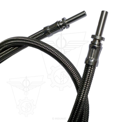 [437006SPF...D6D6] Flexible hose PTFE SPF DN6 D6 (AISI316L) x D6 (AISI316L) with stainless steel bushings - 437SPF