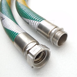 Composite flexible hose with polypropylene inner walls (PP) and stainless steel spiral, according to the standard EN 13765 - 452