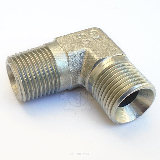 Gasanschluss INGAS® 90° - M BSP 60° x M BSP - Stahl verzinkt - 325MMC90
