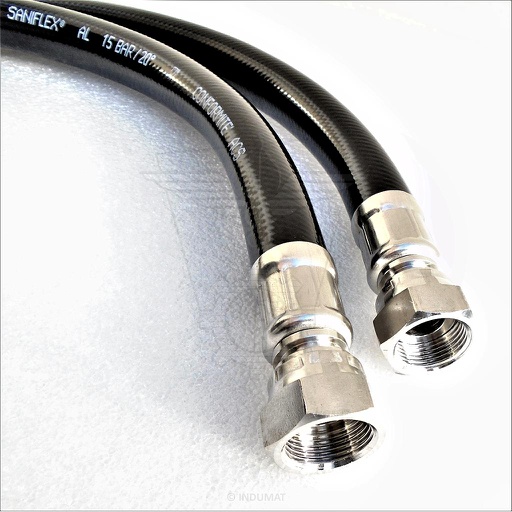 Flexible pour eau potable Saniflex®-AL ACS DN25 avec raccords en acier inoxydable AISI316L - 404025IN